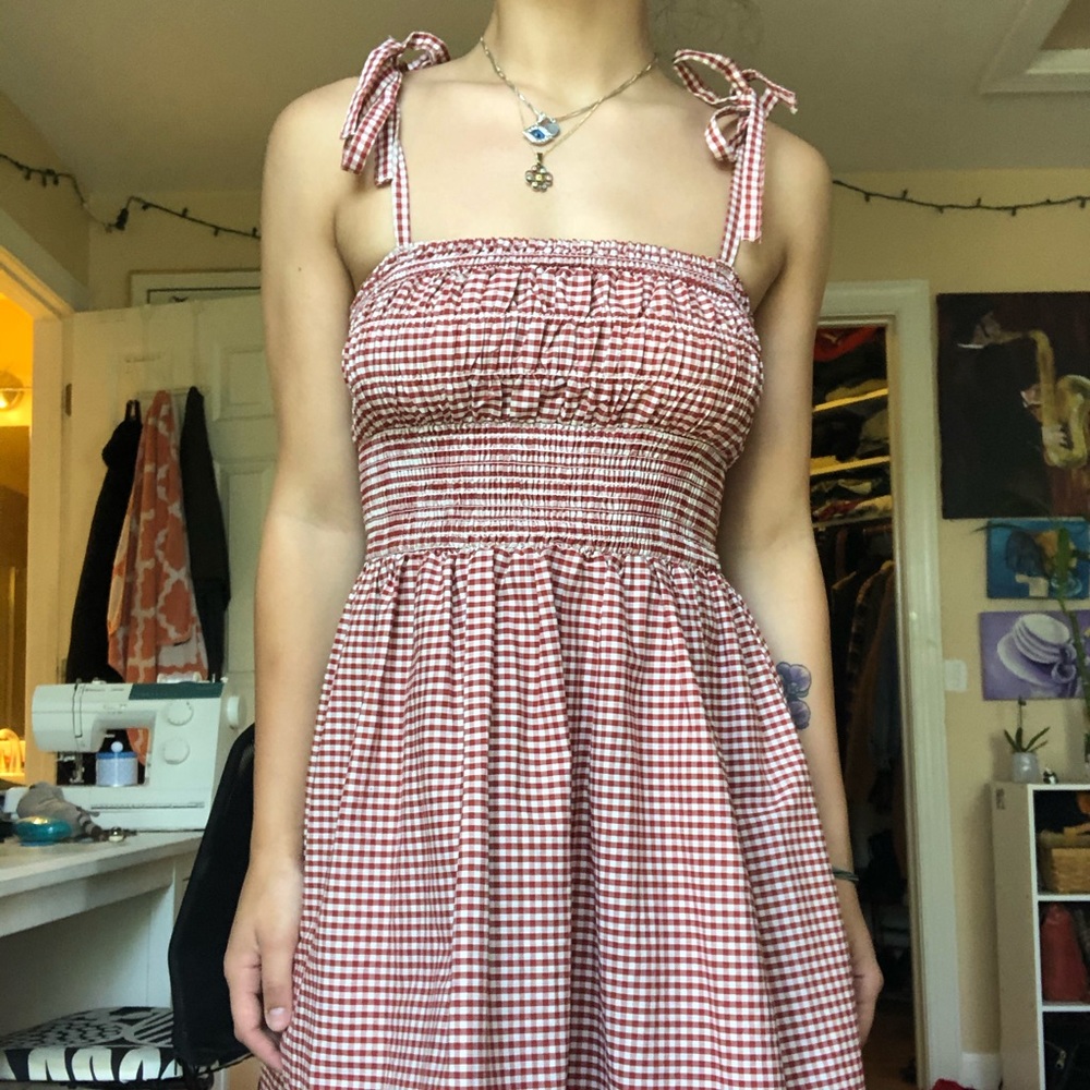 Gingham print dress